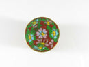 Cloisonne Brass & Enamel Floral Trinket Snuff Box Orange Green Yellow Pink Blue - Just Stuff I Sell