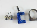 Oxidized Sterling Silver Pendant, Ring and Stud Earrings in Lapis - Just Stuff I Sell