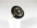Unique Victorian Solid Gold Enameled Gold Round Onyx Seed Peal Gothic Ring Sz 4 - Just Stuff I Sell