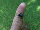 Stunning Rose Gold Blue Sapphire Solitaire Fancy Belcher Buttercup Setting - Just Stuff I Sell