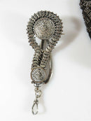 Victorian Silver Plated Beaded Change Purse with Watch Chatelaine Belt Clip - Just Stuff I Sell