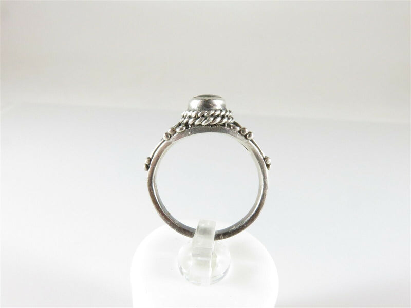 Southwestern Ring Filigree & Rope Style Round Onyx Sterling Silver Ring Size 4.5 - Just Stuff I Sell