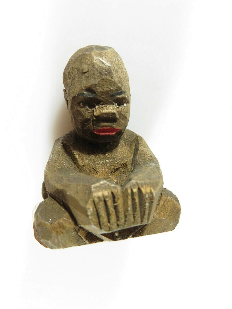 Rare Hand Painted Carved Folk Art by Adrian R Woodall African American Baby - Just Stuff I Sell