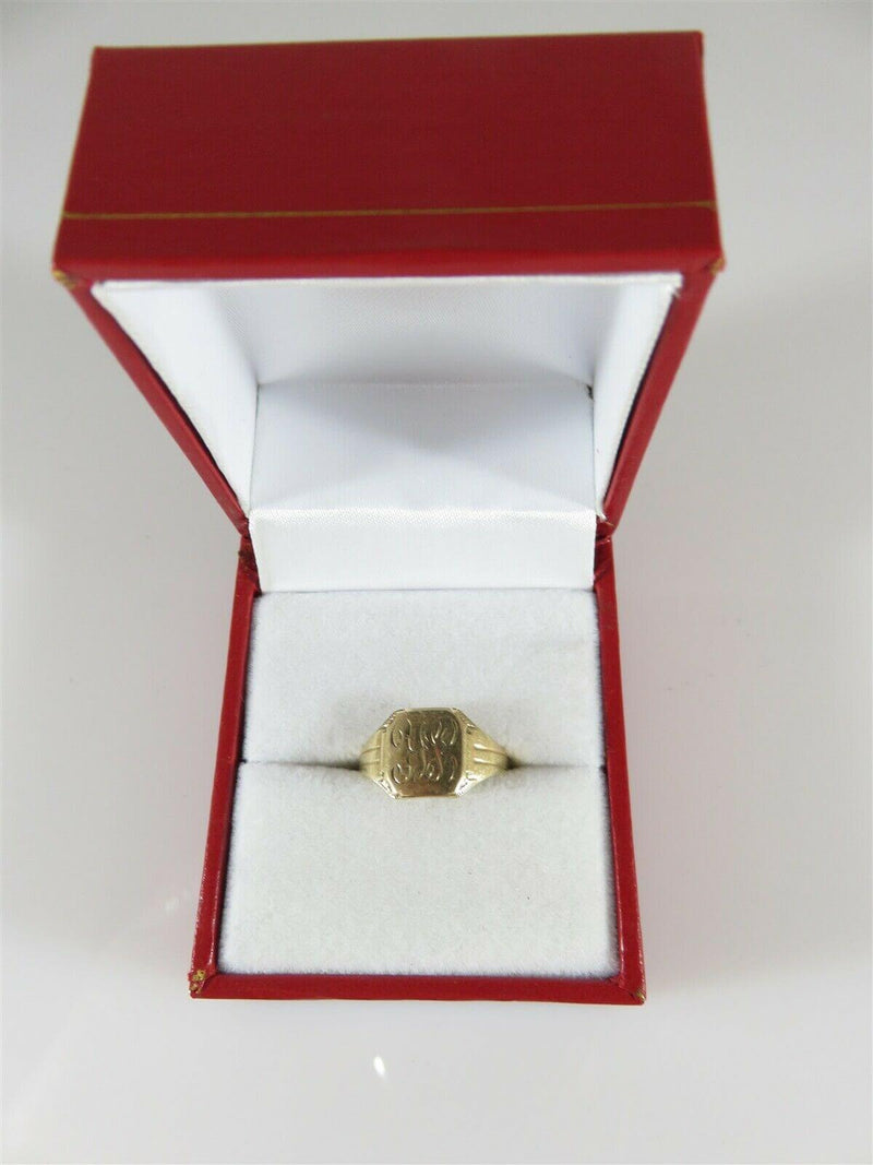 Antique Ostby Barton Signet Ring Size 5.5 10K Gold GK Initials - Just Stuff I Sell