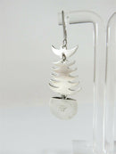 Estate Sterling Silver Fish Bone Head Tail Skeleton Articulated Earrings Mexico - Just Stuff I Sell