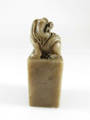Old Chinese Foo Lion Dog Seal Stamp Carved Soapstone? 2 1/4" H - Just Stuff I Sell