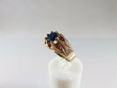 Stunning Rose Gold Blue Sapphire Solitaire Fancy Belcher Buttercup Setting - Just Stuff I Sell
