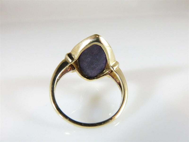 Navette Dark Purple Stone/Material 10k Gold Women's Designer Ring Size 6.25 - Just Stuff I Sell
