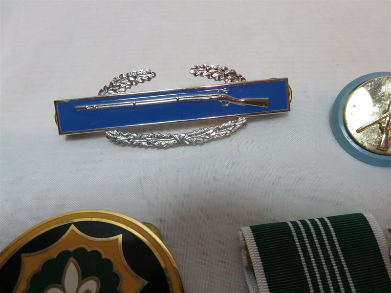 Military Medal Grouping MC102 Rifle Badge, Shoulder Badges, Medal of Merit, etc - Just Stuff I Sell