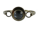Lovely Vintage Taxco Mexico Sterling Silver Bracelet Black Glass Cabochon 7" - Just Stuff I Sell