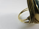 Antique 18K Yellow Gold Wire Wrapped Cabochon Chrysocolla Ring Size 6.5 - Just Stuff I Sell