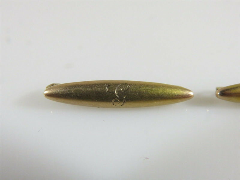 Matched Set of 10K Yellow Gold Scarf Pin Monogrammed with Script G Edwardian - Just Stuff I Sell