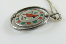 Vintage Spinner Pendant w/Necklace Randolph Ghahate Signed Zuni Sterling Silver - Just Stuff I Sell