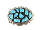 Zuni Pueblo Sleeping Beauty Turquoise Sterling Belt Buckle Artisan Cecilia Iule - Just Stuff I Sell