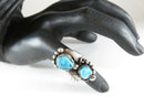 Navajo Sleeping Beauty Turquoise Sterling Pointer Finger Ring Snd JJ Sz 5.5 - Just Stuff I Sell