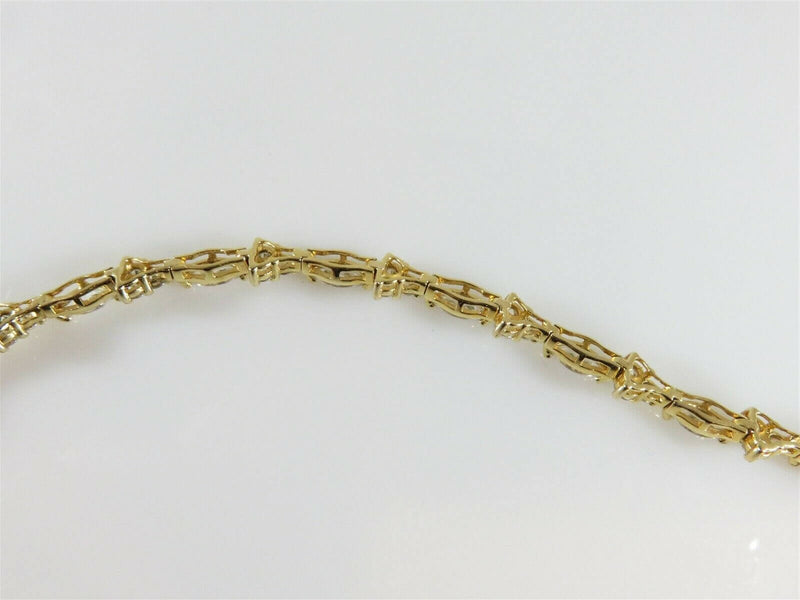 Lovely Cubic Zirconia Tennis Bracelet 7 1/2" Gold Washed Sterling Silver - Just Stuff I Sell