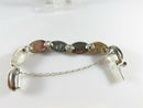 Sterling Silver Bracelet & Earring Set Mexico Cabochon Multi Stones Bezel Set - Just Stuff I Sell