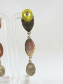 Sterling Silver Bracelet & Earring Set Mexico Cabochon Multi Stones Bezel Set - Just Stuff I Sell