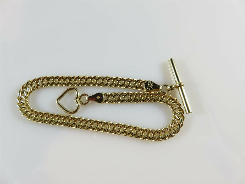 Nice 14K Yellow Gold Curb Chain Toggle Clasp 8" Total Length - Just Stuff I Sell