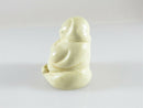 Modern Abstract Impressionist Buddha Figurine White Resin Unsigned 1 1/4" - Just Stuff I Sell