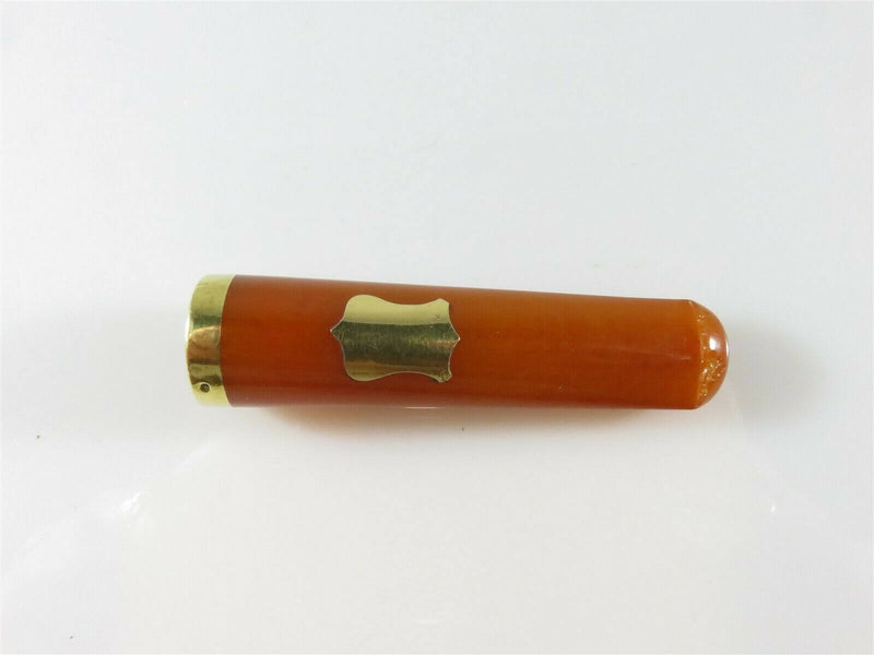 French 18K Gold Amber Colored Cigar Holder Cheroot Holder Cigar Tip - Just Stuff I Sell