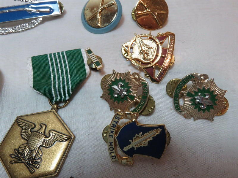 Military Medal Grouping MC102 Rifle Badge, Shoulder Badges, Medal of Merit, etc - Just Stuff I Sell