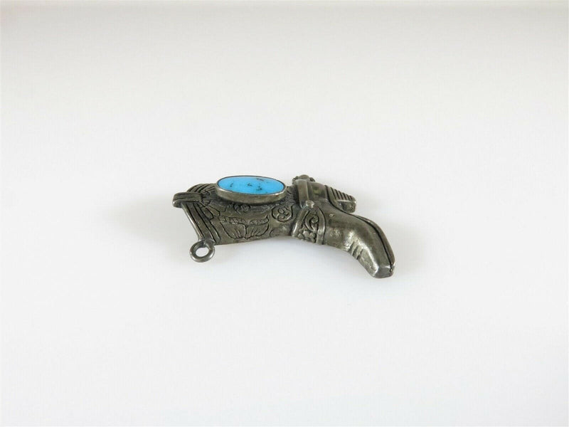 Fabulous Vintage 1 1/4" High Detailed Turquoise & Sterling Silver Boot Slide - Just Stuff I Sell