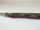 Garnet and Polished Stone Beaded Bracelet Vintage Sterling Silver Faceted 4mm - Just Stuff I Sell