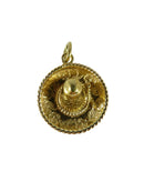 Taxco Mexico Sombrero 14K Yellow Gold 3D Southwestern Charm/Pendant MR-82 — Jewelry & Watches:Fine Jewelry:Fine Charms & Char
