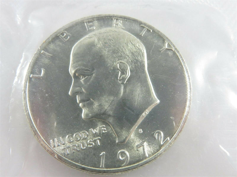 1972 S Uncirculated Eisenhower Dollar 40% Silver Ungraded Polished Sheen - Just Stuff I Sell