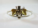 925 Sterling Gold Washed Grapes & Leaf Mexico Cuff Bracelet TI-02 - Just Stuff I Sell
