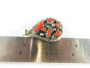 Navajo Style Sterling Silver and Red Coral Pendant Signed N .Juan 5.90mm Bale - Just Stuff I Sell