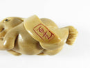 Vintage Japanese Flowing Tagua Nut Tanned Rabbit Artisan Netsuke Signed - Just Stuff I Sell