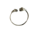 Antique Style Lion's Head Bracelet Bangle 6 1/2" ID Extruded 900 Silver Signed — Jewelry & Watches:Fine Jewelry:Fine Bracelet
