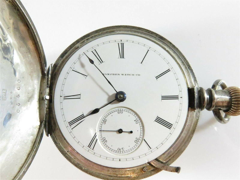 C. 1879 Hampden Watch Co 18s Pocket Watch Fahys Coin Silver Case SR