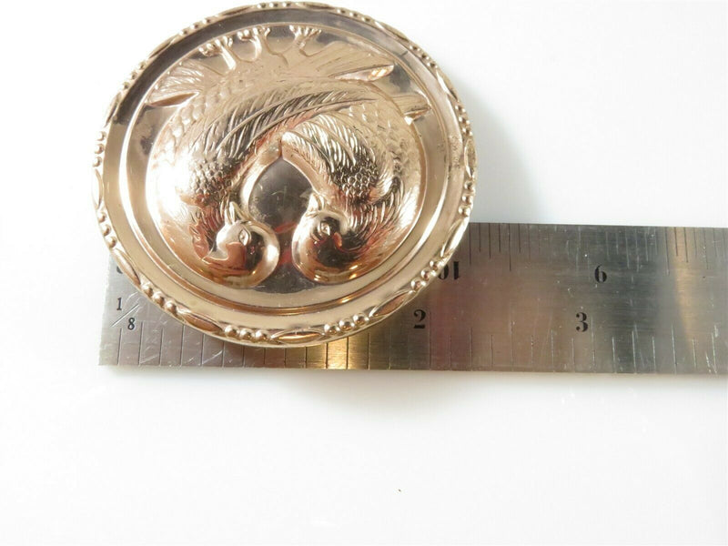 Rare 1940's Large Sterling Silver Dove Brooch Patented Pink Rose Gold Tone - Just Stuff I Sell