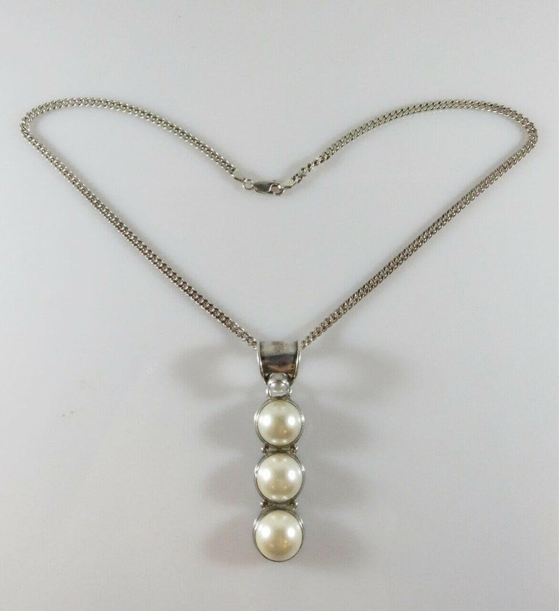 Mabe Pearl Drop Pendant and 18" Sterling Silver Curb Chain 925 Pendant - Just Stuff I Sell