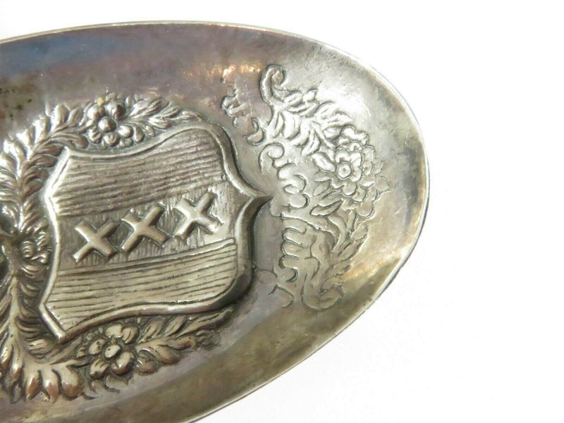 Antique Dutch Silver Decorative Spoon with Bird Finial Amsterdam Coat of Arms - Just Stuff I Sell