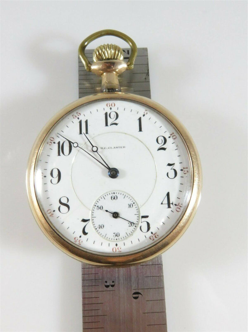 Illinois Pocket Watch Grade 304 17J Circa 1916 H.C. Claster Dial 20 Year - Just Stuff I Sell