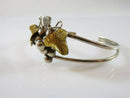 925 Sterling Gold Washed Grapes & Leaf Mexico Cuff Bracelet TI-02 - Just Stuff I Sell