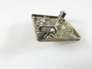 Diamond Form Scarf Pin Pierced Filigree European 800 Silver 1 1/4" 3.5g - Just Stuff I Sell