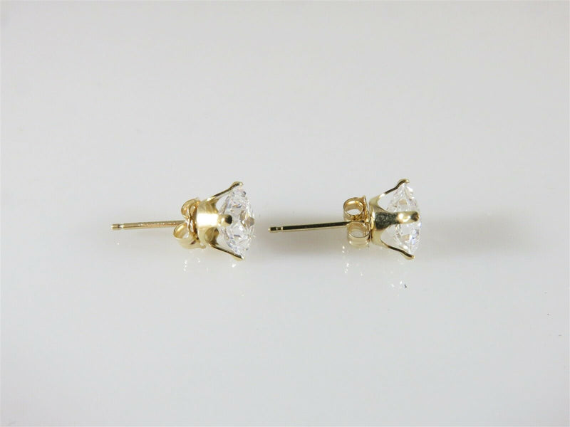 Solid 14K Yellow Gold Princess Cut 1.25 CTW Cubic Zirconia Stud Earring Set - Just Stuff I Sell