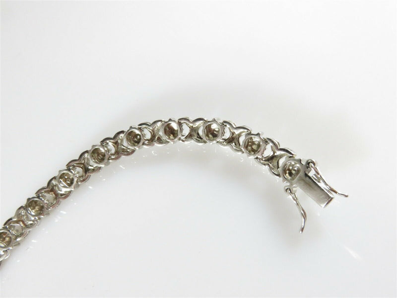 Nice X & O Link Sterling Silver Bracelet 7 1/2" Hallmarked - Just Stuff I Sell