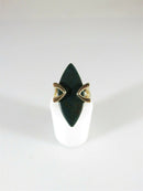 Vintique 10K Yellow Gold Bloodstone Navette Women's Ring Size 5.75 - Just Stuff I Sell