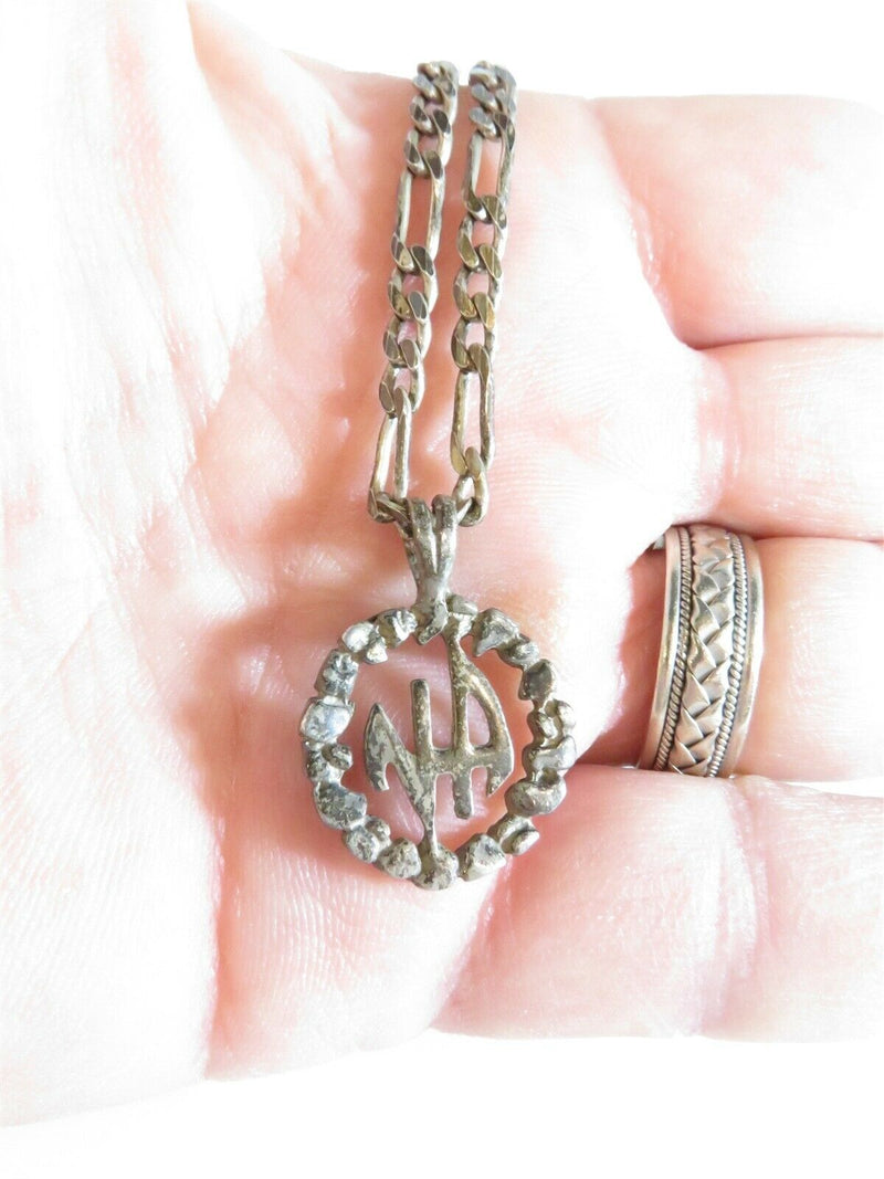 Narcotics Anonymous Pendant & 24" Figaro Chain; Sterling Silver Necklace/Pendant - Just Stuff I Sell