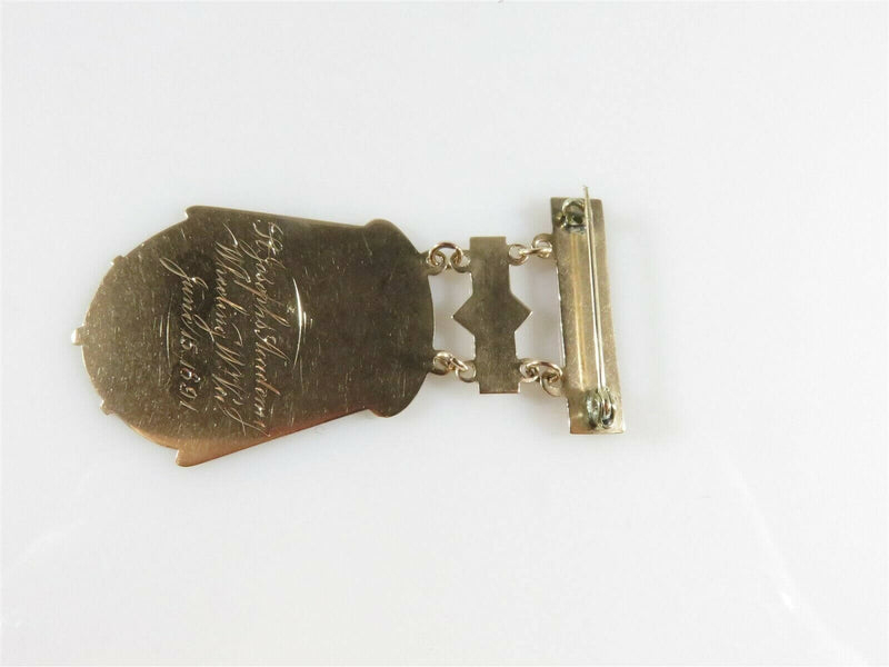 1891 Gold St. Josephs Academy Wheeling West Virginia Superior Class Medal - Just Stuff I Sell