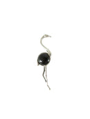 Lovely Sterling Silver Flamingo Brooch with Polished 13.8 mm Cabochon Onyx Stone - Just Stuff I Sell