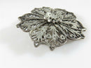 Large 830 Silver 1 7/8" Floral Filigree Brooch in Sterling Silver - Just Stuff I Sell