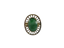 Vintage 10K Gold Natural Green & White Jade Sunburst Ring Size 6.75 TW 4 Grams — Jewelry & Watches:Fine Jewelry:Fine Rings:Ge