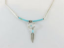 Liquid Silver Southwestern Dream Weaver Single Feather 16" Necklace - Just Stuff I Sell
